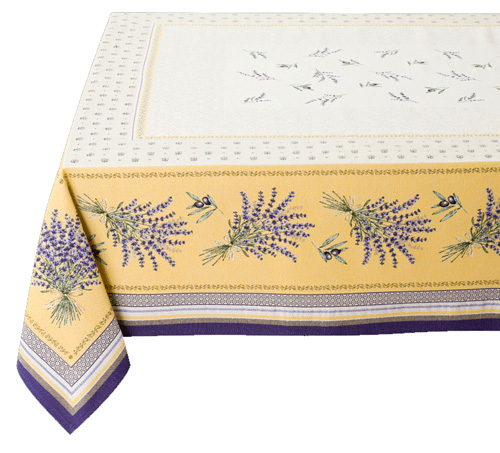 French Jacquard Tablecloth DECO (CASTILLON. Yellow) - Click Image to Close